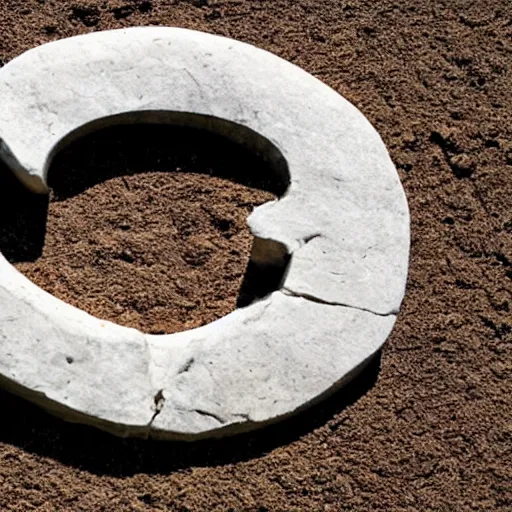 Image similar to a letter q made out of stone