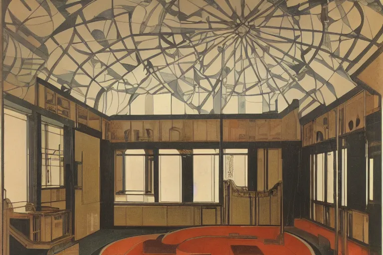 Image similar to bauhaus tank interior by augustus pugin