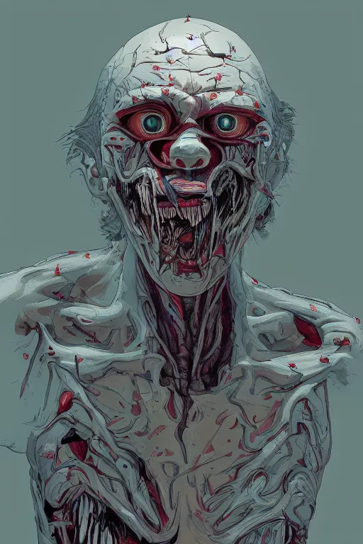 Image similar to willem dafoe, full body, big two toned eyes, teeth gritted, horror, intricate details, cinematic, epic, realistic, anatomy, tomer hanuka, uplight, artstation, photorealistic, scary