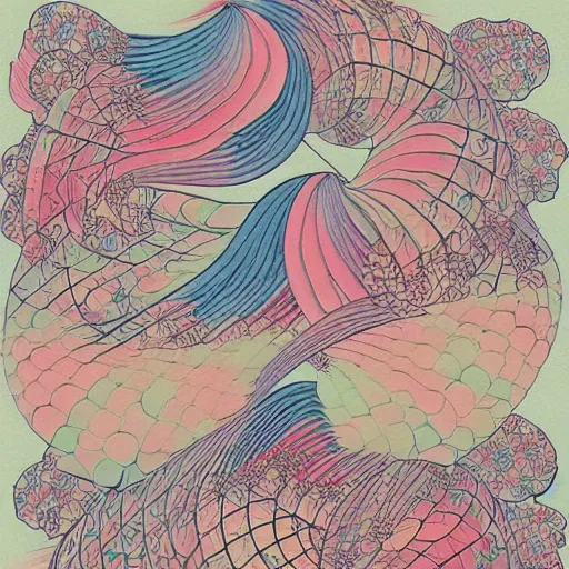 Prompt: detailed, generative, Japanese traditional art elements, pastel colors