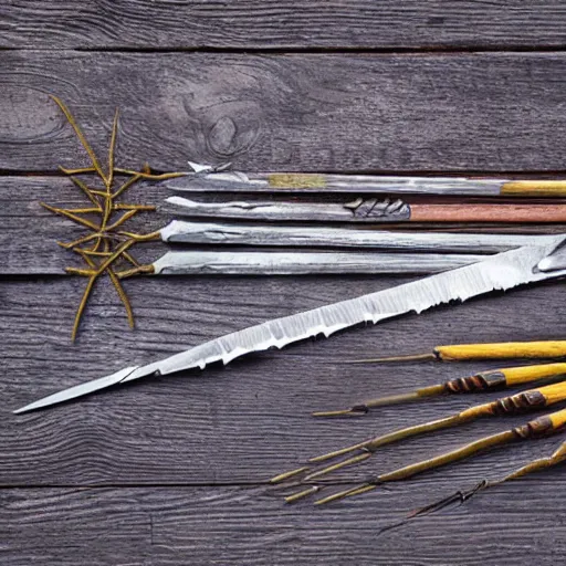 Image similar to spikes, pins, needles, thorns, nails, skewers, spear, harpoon, knife