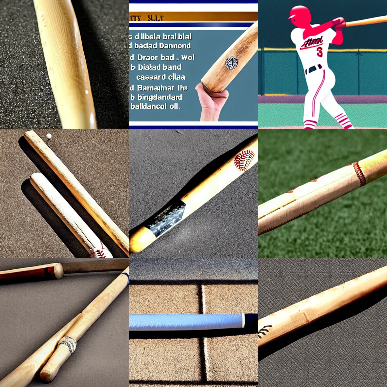 Prompt: baseball bat made out of diamond. the baseball bat was constructed from diamond. the baseball bat was created from diamond