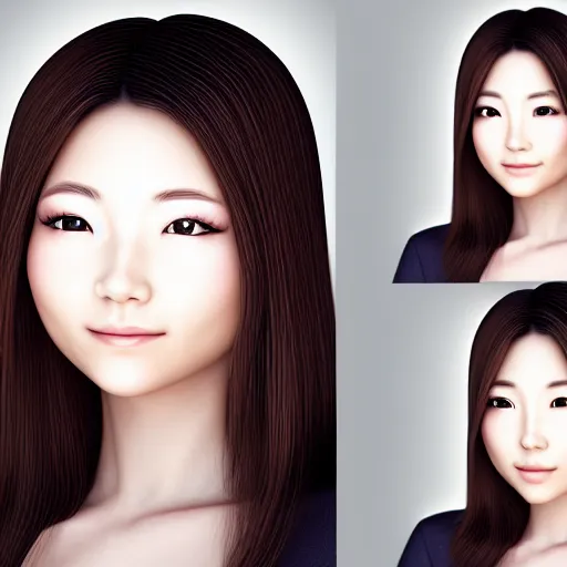 Prompt: pretty Japanese woman, headshot, 3/4 face turn, soft lights, photorealistic