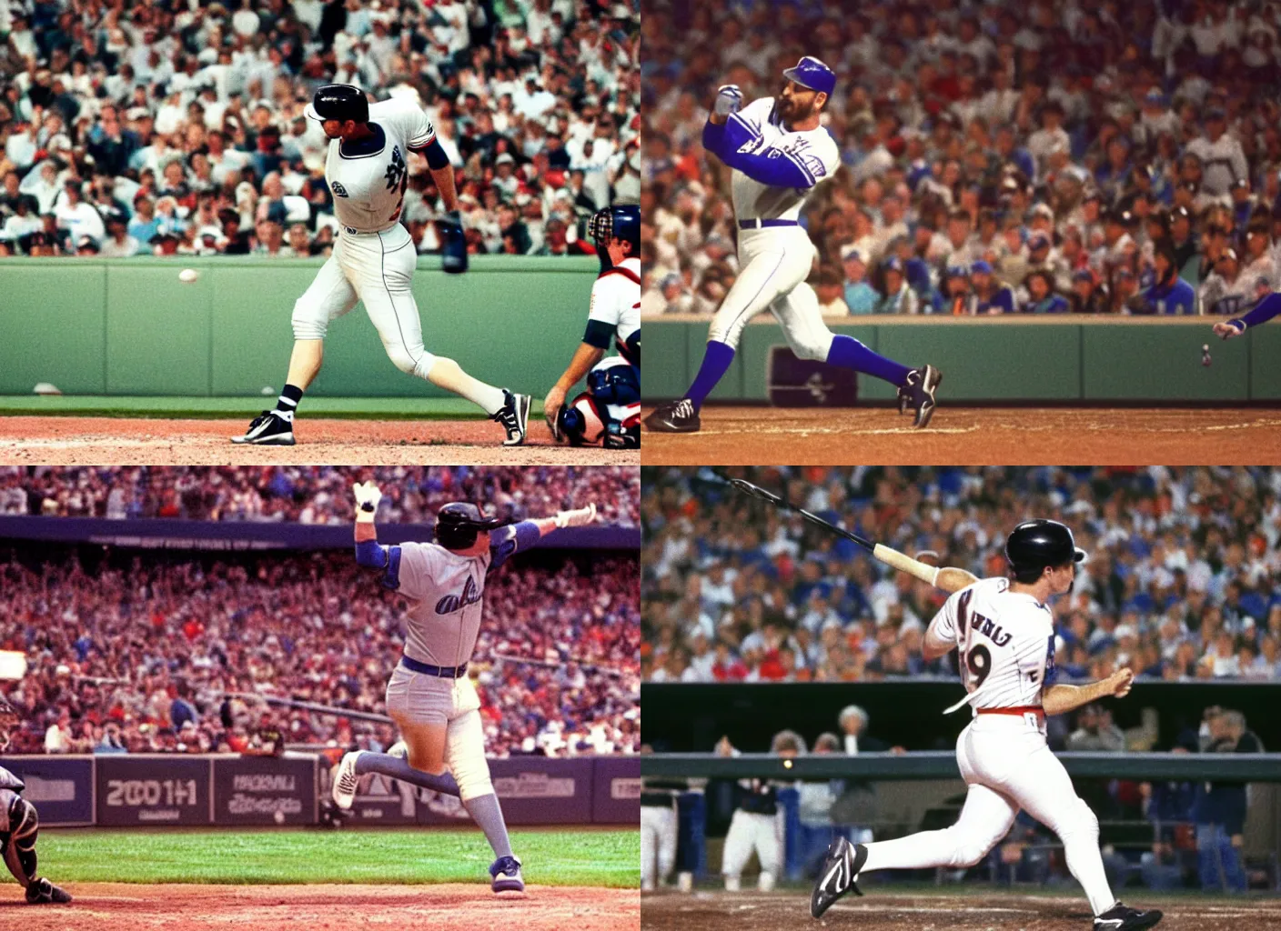 Prompt: Kirk Gibson hitting the game winning home run in the 1988 World Series