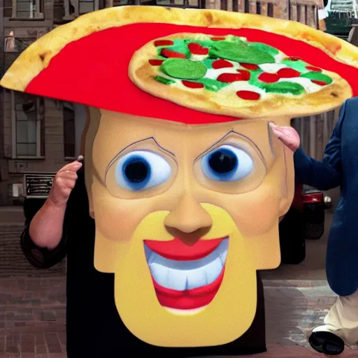 Image similar to donald trump made of pizza!!! mode, pixar