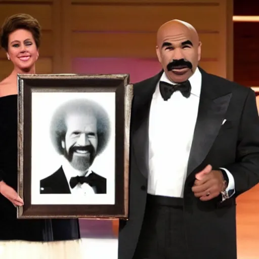 Image similar to steve harvey as bob ross