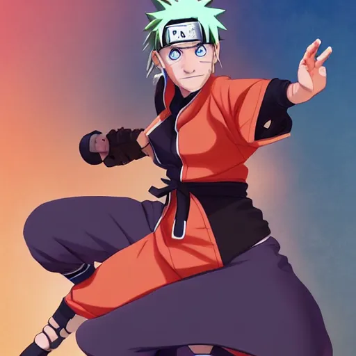 Prompt: naruto uzamaki in the style of artgerm, wlop, lendecker, craig mullens