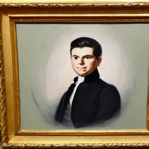 Image similar to painting of nick fuentes, gilbert stuart style