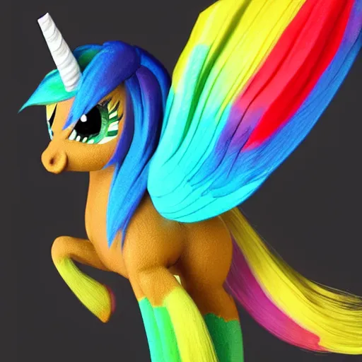 Prompt: hyperrealistic rainbowdash pony, stunning 3 d render inspired by istvan sandorfi & greg rutkowski & mike judge, perfect symmetry, dim volumetric cinematic lighting, 8 k octane comprehensive render, extremely mega hyper - detailed and lifelike attributes & atmosphere, intricate, realistic flesh texture, masterpiece, artstation, stunning,