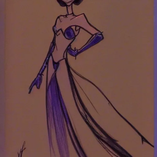 Image similar to milt kahl sketch of victoria justice as princess padme from star wars episode 3