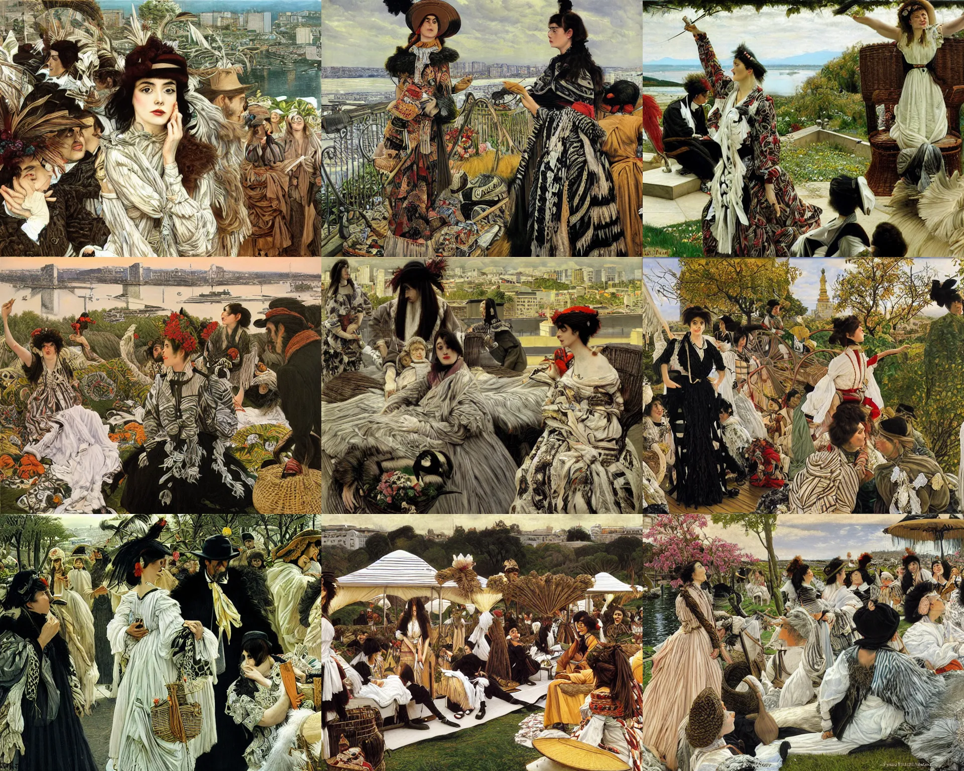 Prompt: portlandia, painted by james tissot