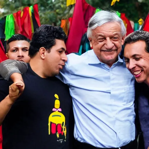 Image similar to amlo strangling with luisito comunica