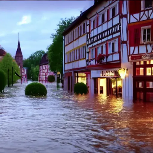 Prompt: a commercial about the prevention of german towns being flooded