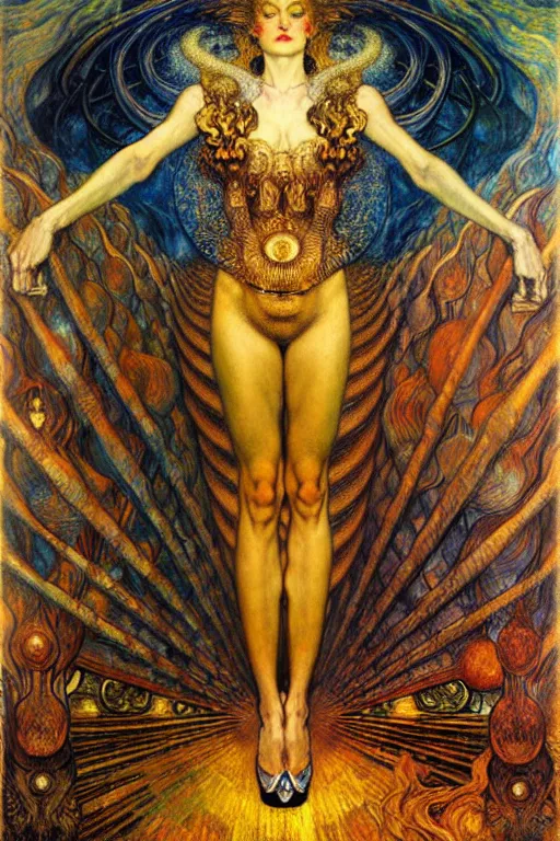 Image similar to Divine Chaos Engine by Karol Bak, Jean Delville, William Blake, Gustav Klimt, and Vincent Van Gogh, symbolist, visionary