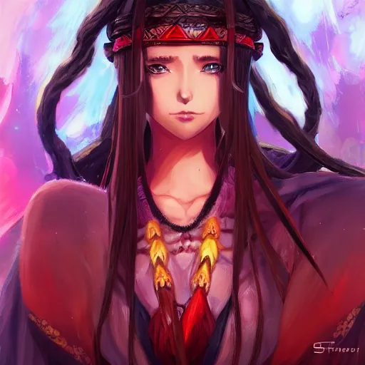 Prompt: anime portrait of a beautiful woman as a shaman yedi using dark force to eliminate trump as an anime antagonist by Stanley Artgerm Lau, WLOP, Rossdraws, James Jean, Andrei Riabovitchev, Marc Simonetti, and Sakimichan, trending on artstation
