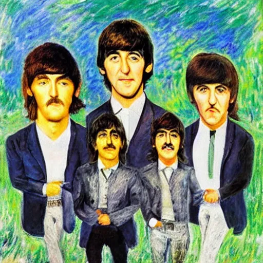 Image similar to the beatles as hilbillies by monet