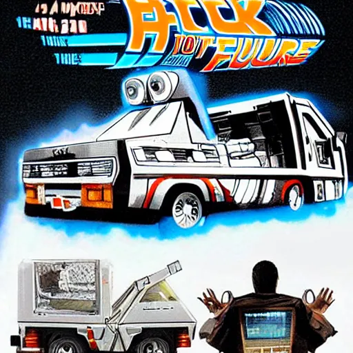 Image similar to back to the future cybertruck