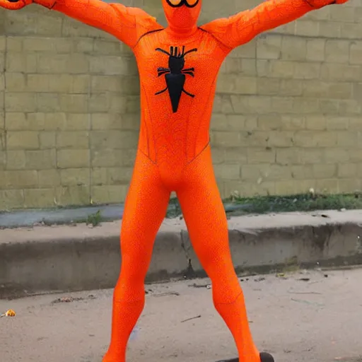 Prompt: orange spiderman