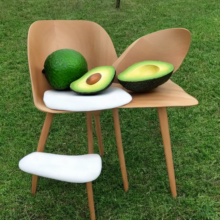 Image similar to realistic avocado chair