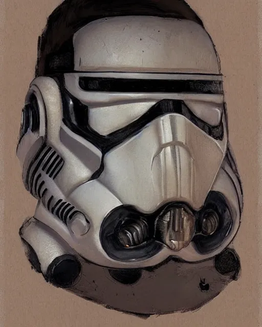 Image similar to portrait of a stormtrooper by greg rutkowski in the style of egon schiele