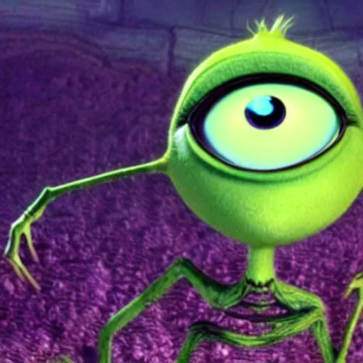Prompt: mike wazowski in a nightmare before christmas