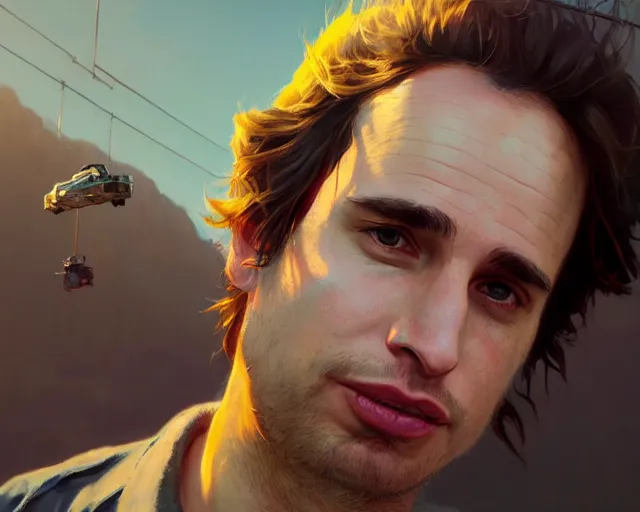 Prompt: highly detailed portrait of jeff buckley, in gta v, stephen bliss, unreal engine, fantasy art by greg rutkowski, loish, rhads, ferdinand knab, makoto shinkai and lois van baarle, ilya kuvshinov, rossdraws, tom bagshaw, global illumination, radiant light, detailed and intricate environment