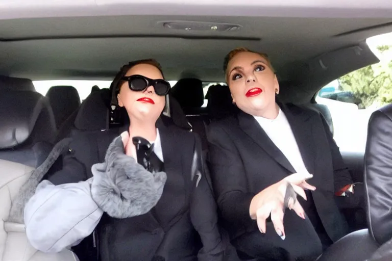 Image similar to lady gaga and judy garland carpool karaoke