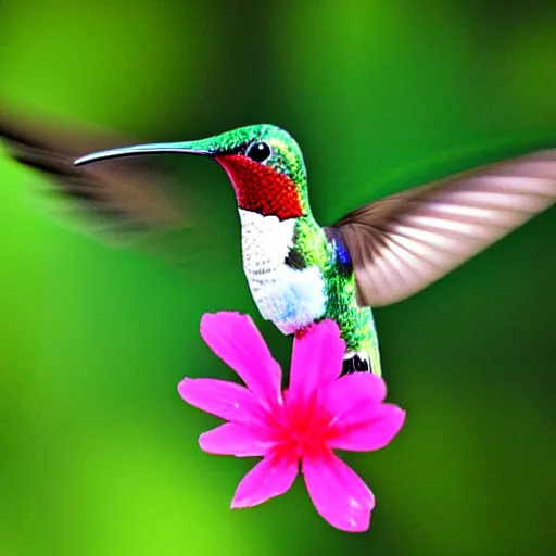 Prompt: cute cartoon hummingbird in the Colombian jungle, Ghibli, clipart