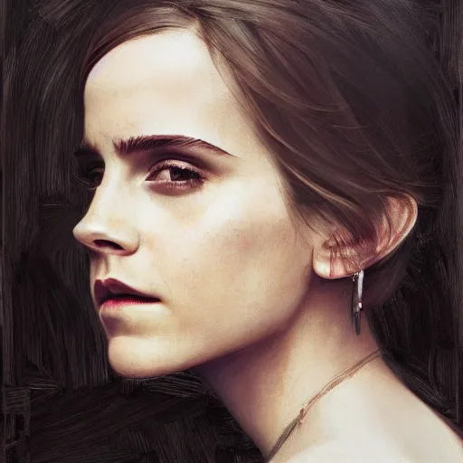 Image similar to emma watson by Retna by Richard Schmid by Jeremy Lipking by moebius by atey ghailan