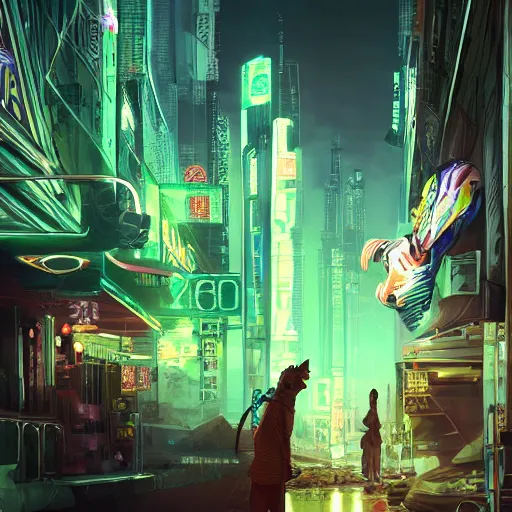 Image similar to a beautfiul award winning commission portrait of an anthro tiger in the neon cyberpunk city at night,wearing a leather jacket,glow effect,detailed face,photorealistic,character design by charles bowater,ross tran,deviantart,artstation,digital art,hyperdetailed,realistoc,western comic style,vfx,dramatic,fantasy,dream-like