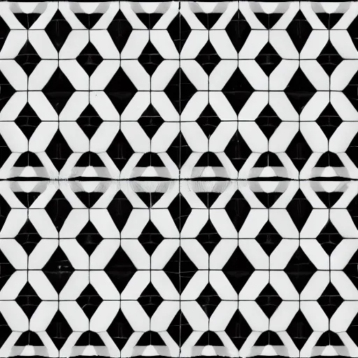 Prompt: tiled texture of perfectly symmetric hexagons, black and white, symmetric