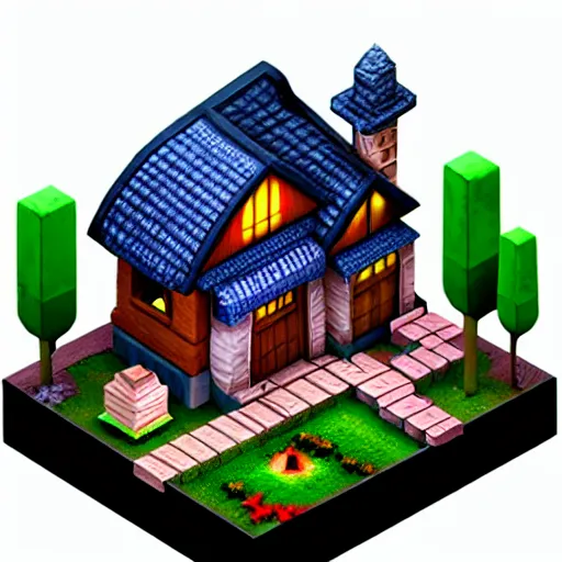 Image similar to Isometric 3D Fantasy Cute House