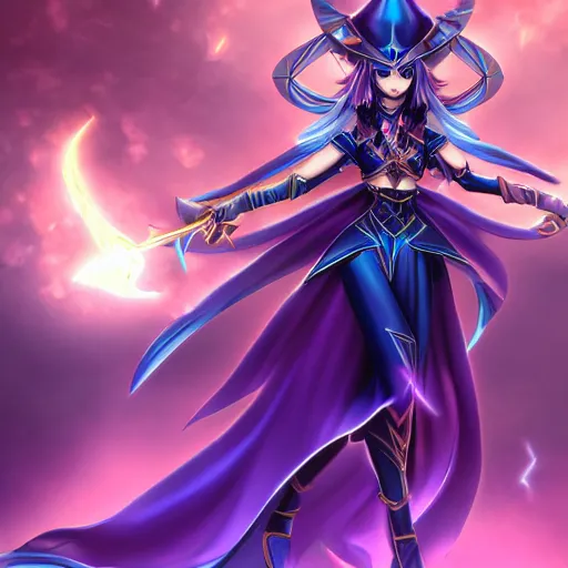 Image similar to beautiful dark magician girl, full body, mystical, ultra detailed, 4k