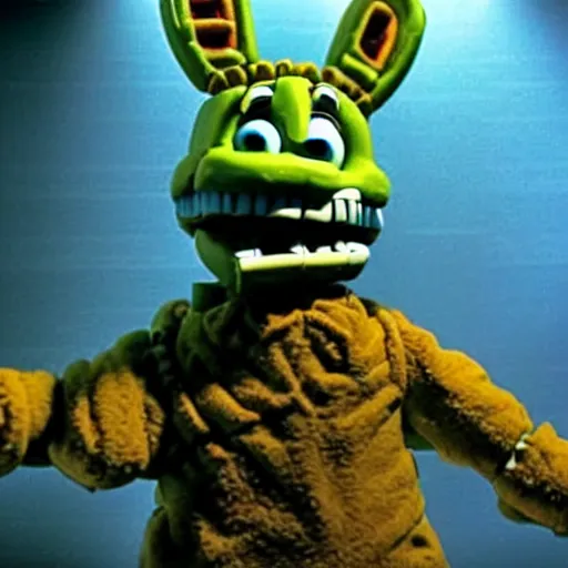 Prompt: still photo of springtrap in the thing ( 1 9 8 2 ), cinematic lighting, scene, cinematic