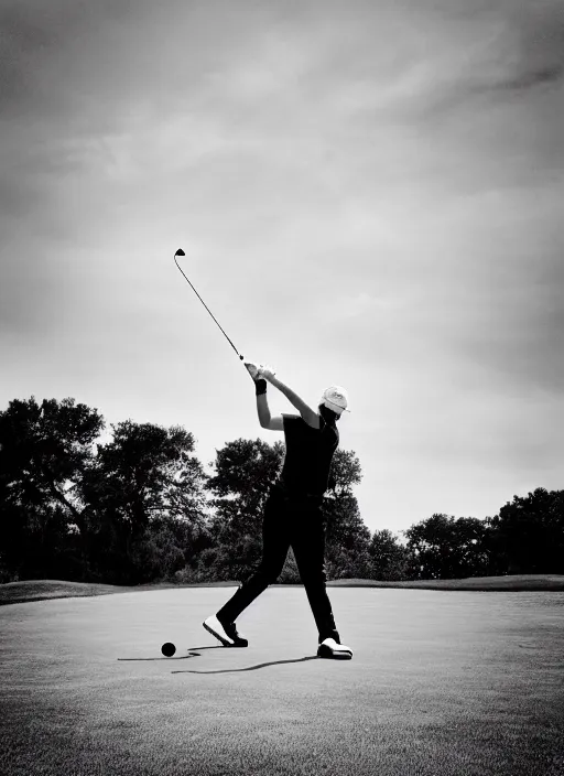 Image similar to golfing black and white portrait white sky in background