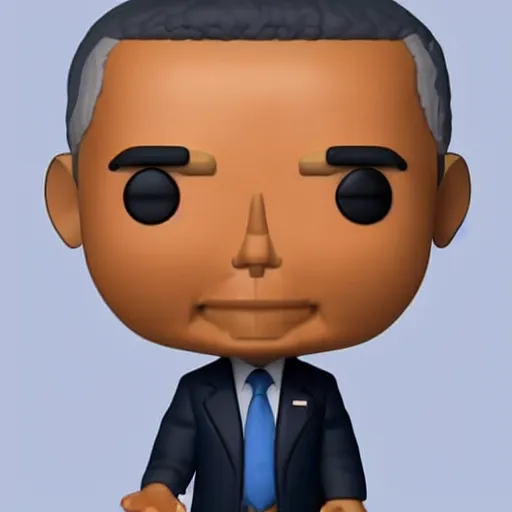 Image similar to full body 3d render of barack obama as a funko pop, studio lighting, white background, blender, trending on artstation, 8k, highly detailed