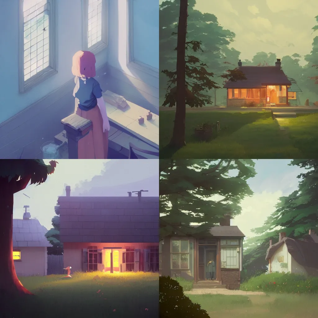 Prompt: isometric cottage, greg rutkowski and caspar david friedrich, james gilleard, atey ghailan, makoto shinkai, tooth wu, studio ghibli, rim light, exquisite lighting, clear focus, very coherent, plain background, soft painting