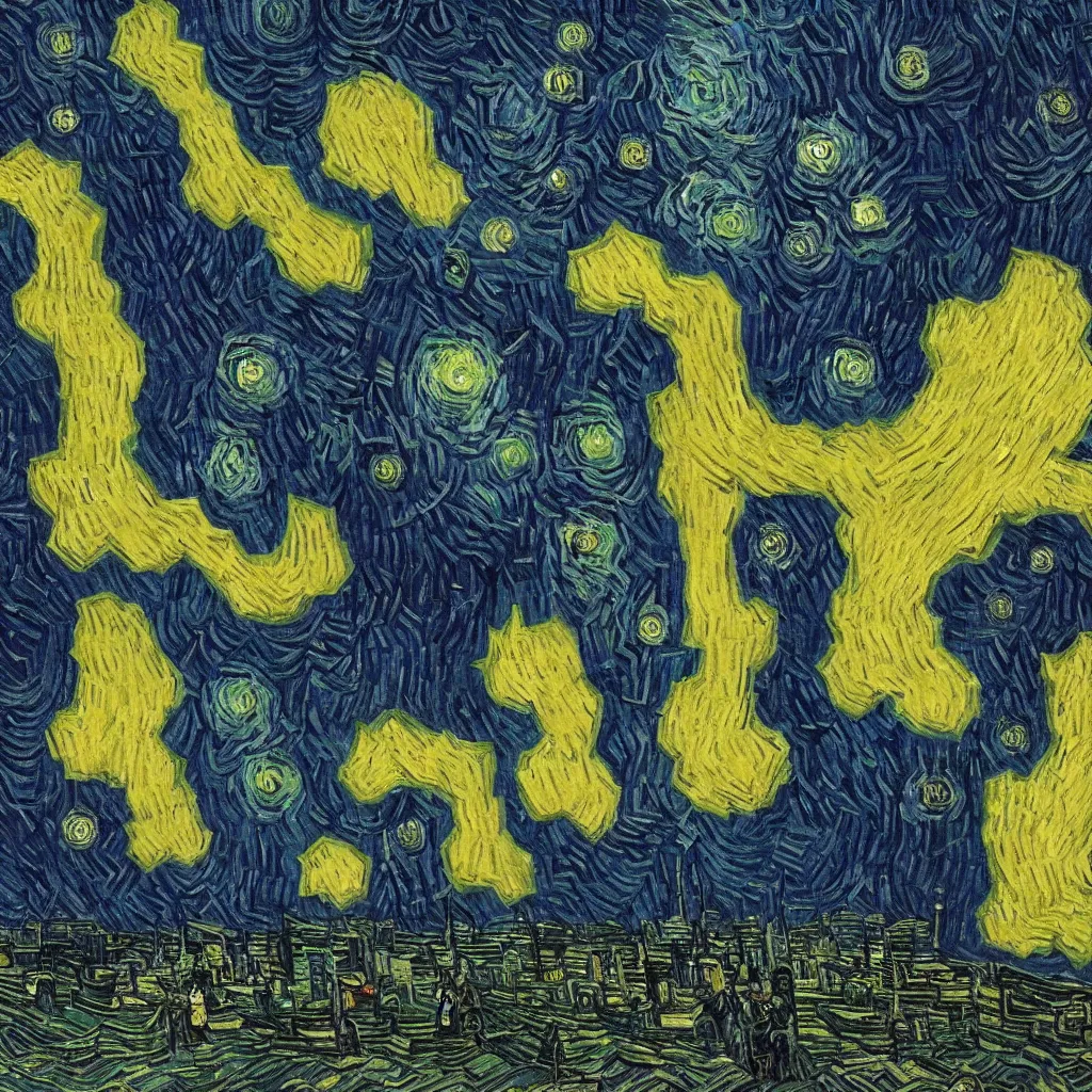 Image similar to cyber punk by van gogh