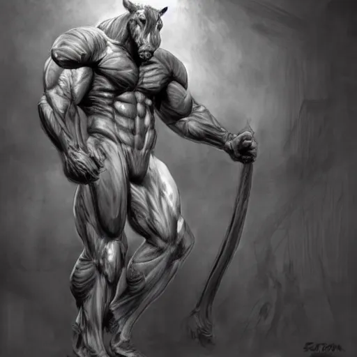 Prompt: an exaggeratedly muscular anthropomorphized horse with a magnificently muscular physique wearing a combat uniform standing in a facility, long white mane, proportionally enormous arms, equine, anthro art, furaffinity, highly detailed, digital painting, artstation, concept art, illustration, art by artgerm, greg rutkowski, ruan jia