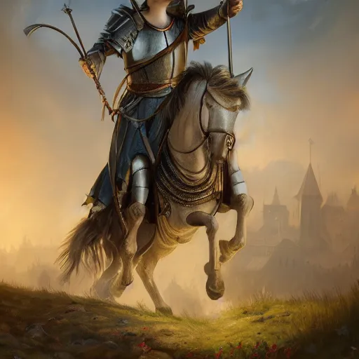 Prompt: beautiful painting of Joan of Arc, high quality, highly detailed, Romanticism painting, medieval, 8k, vivid, coherent, octane render