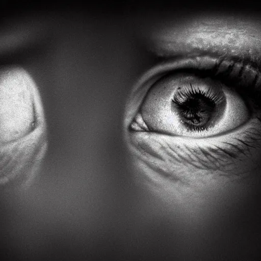 Prompt: a burning tree reflected in an ultra-macro human eye by Lee Jeffries, perfect lighting, extreme close-up