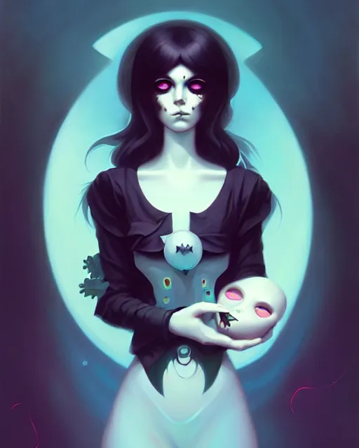 Prompt: portrait of cute goth girl, by peter mohrbacher and ilya kuvshinov