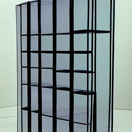 Prompt: transparent sculptutre by donald judd, painting