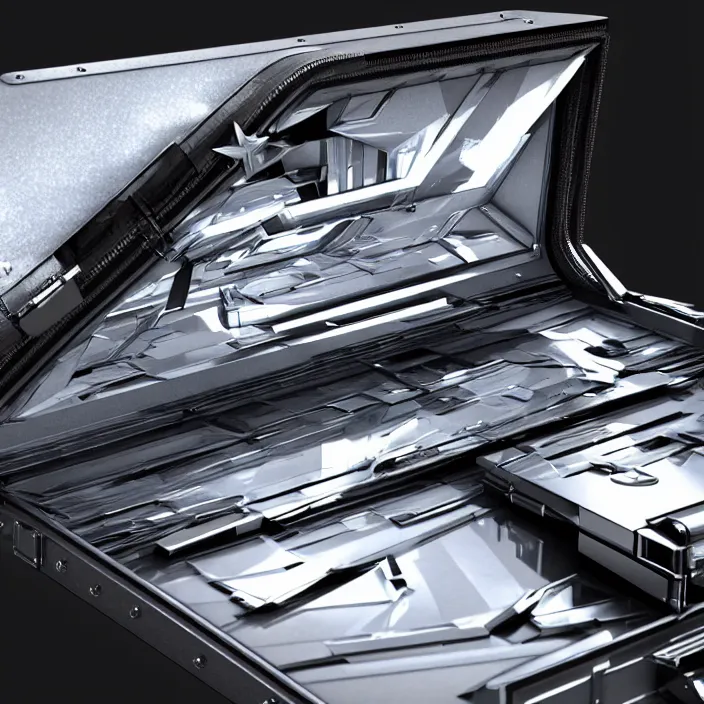 Prompt: a supernova inside a briefcase. high tech. octane render, trending on artstation, very coherent symmetrical artwork. cinematic, hyper realism, high detail, octane render, 8 k, iridescent accents