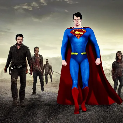 Prompt: Superman in The Walking Dead 4K quality photorealism