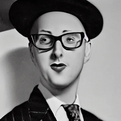 Image similar to Nostalgia Critic, Photorealism, 1950s photograph