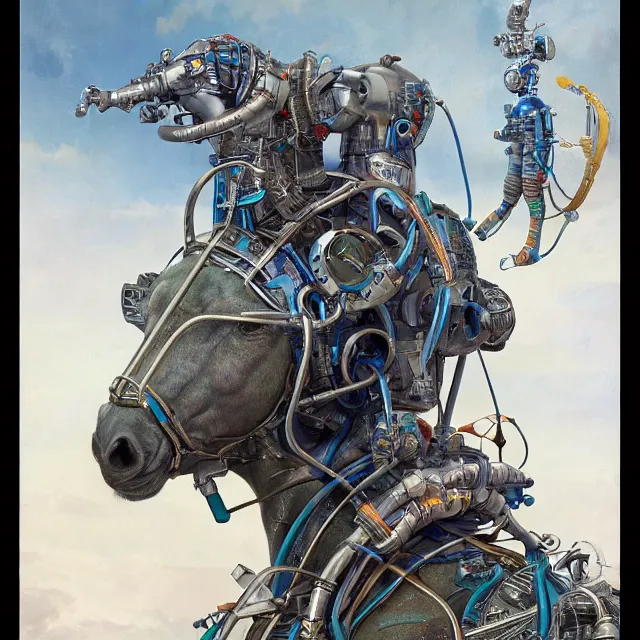 Prompt: horse on the astronaut's back, crawling on knees, industrial sci - fi, by mandy jurgens, ernst haeckel, james jean