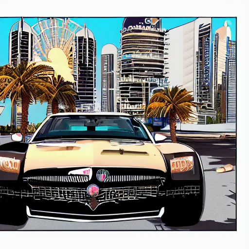 Image similar to gta : dubai, illustration