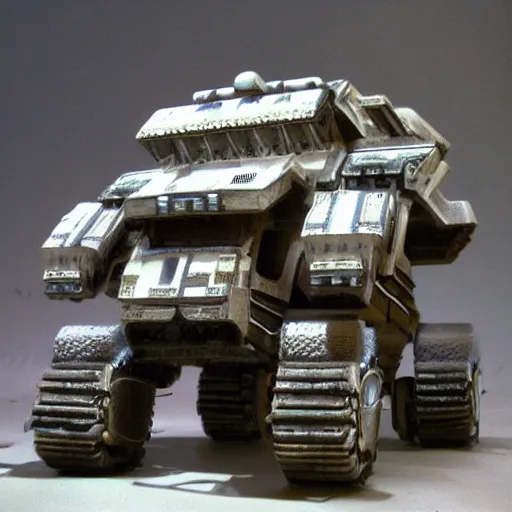 Image similar to SciFi industrial futuristic Brutalism brutalistic huge carrying vehicle desert