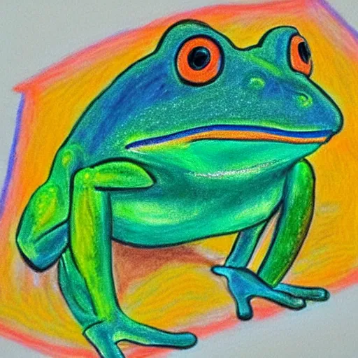 Image similar to a frog by internetsect, oil pastel, weird